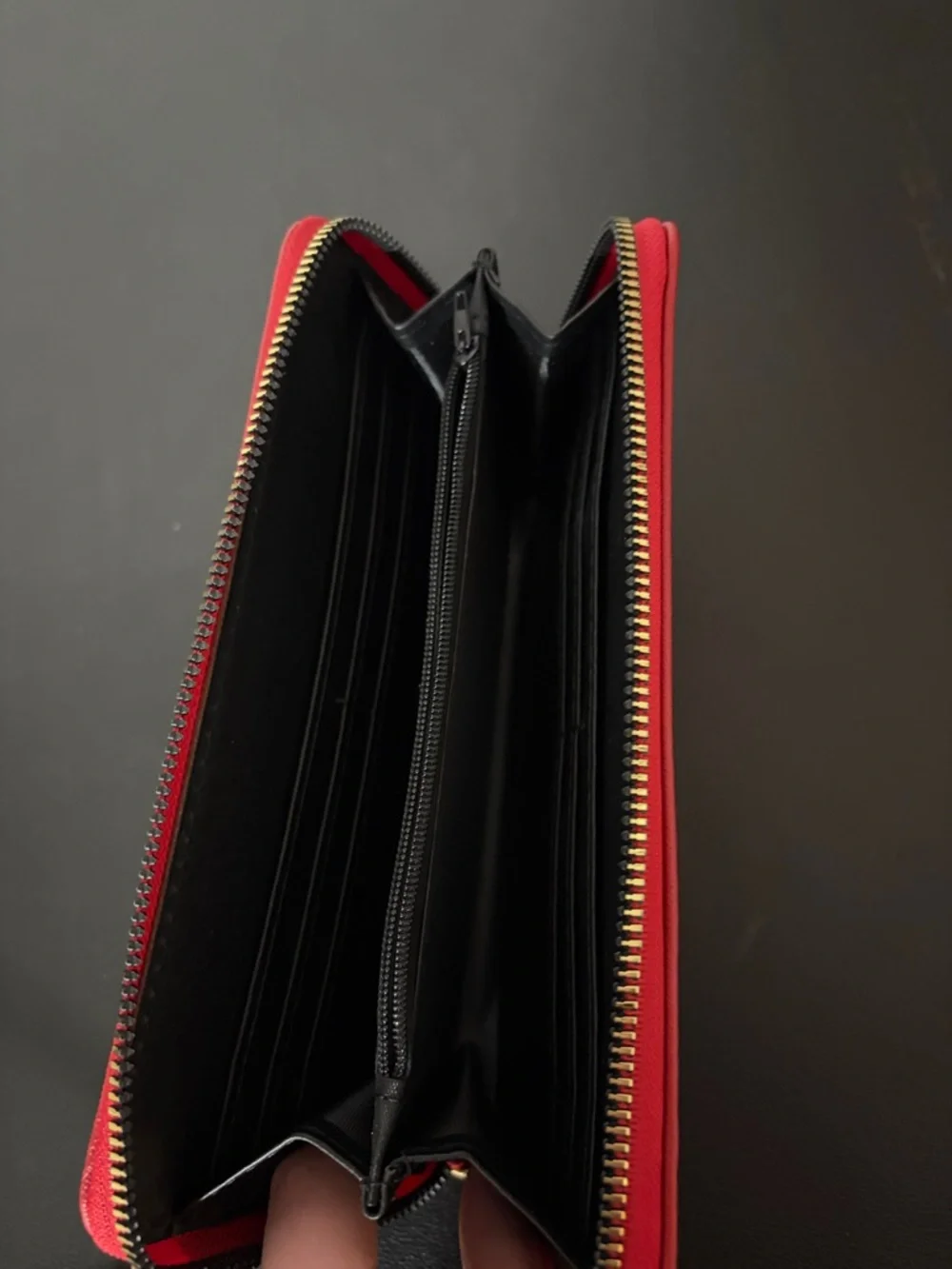 Red Wristlet Wallet with Gold Medallion - Picture 3 of 3